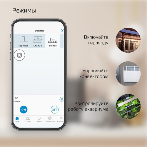 Умная розетка Smart Home 2300W 207-253V 10А IP20 c заземлением Gauss 5510122