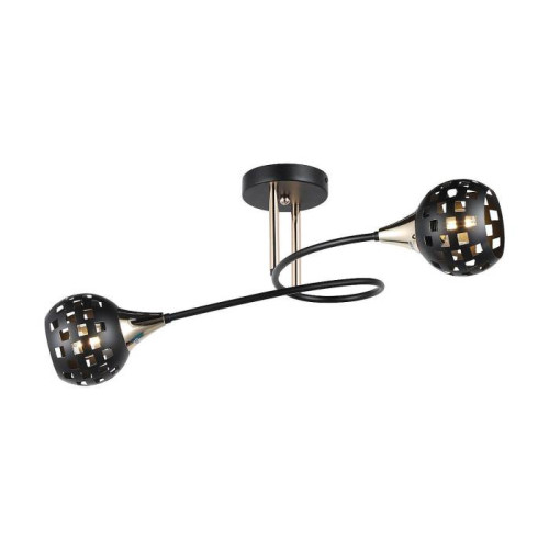 Люстра потолочная Е27 2*60Вт MD.19074-2-S-BK+FGD