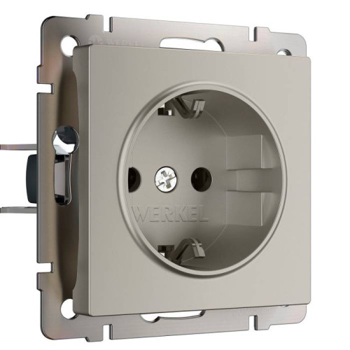 Розетка Werkel W1271104/ Розетка с заземлением и шторками (дымчатый)