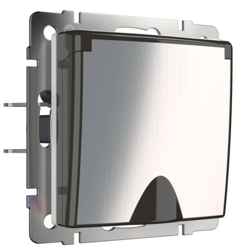 Розетка Werkel W1171202/ Розетка влагозащ. с зазем. с защит. крышкой и шторками (глянцевый никель)