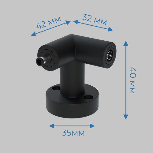 L - соединитель (R) настенно-потолочный монтаж 24В, осветительной системы THIN&SMART, Черный IL.0060.4006-BK