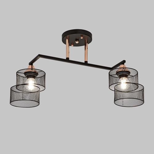 Люстра потолочная, 2*E27, черный+золото MD.4252-2-S-BK+FGD