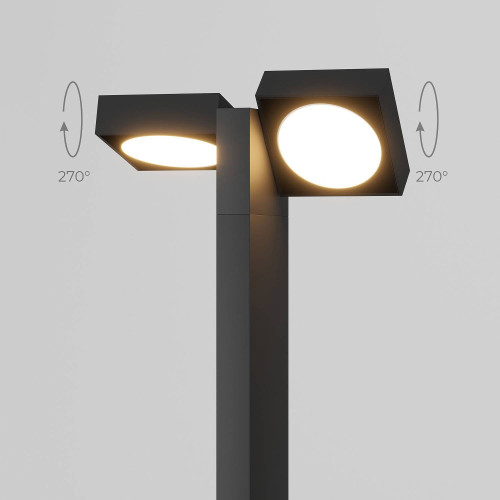 Уличный наземный светильник Elektrostandard Twin Twin 3000K черный (35170/F)