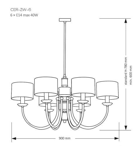 Люстра на штанге Kutek Cero CER-ZW-6(Z)