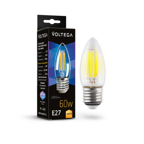 Светодиодные лампочки Voltega 7208 (E27)  (6Вт)  (3000K) 