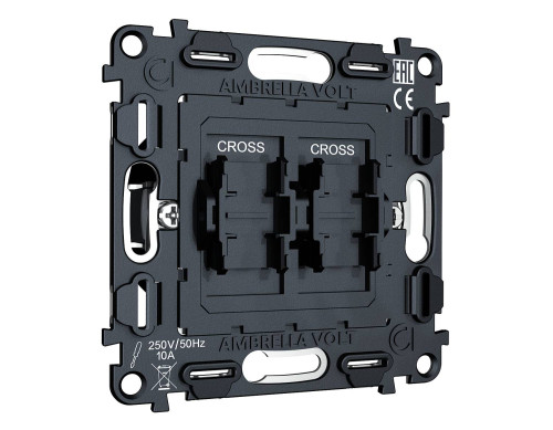 Механизм 2-клавишного перекрестного выключателя Ambrella Volt QUANT VM125