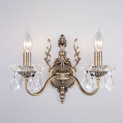 Настенное бра Eurosvet Elisha 3281/2 античная бронза/прозрачный хрусталь Strotskis