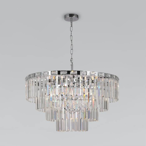 Подвесная люстра Eurosvet Elegante 10130/10 хром/прозрачный хрусталь Strotskis Smart