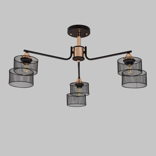 Люстра потолочная, 3*E27, черный+золото MD.4252-3-S-BK+FGD