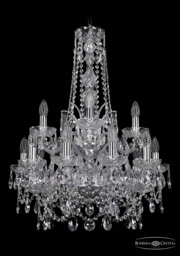 Подвесная хрустальная люстра 1411 Bohemia 1411/10+5/195/h-77/2d Ni