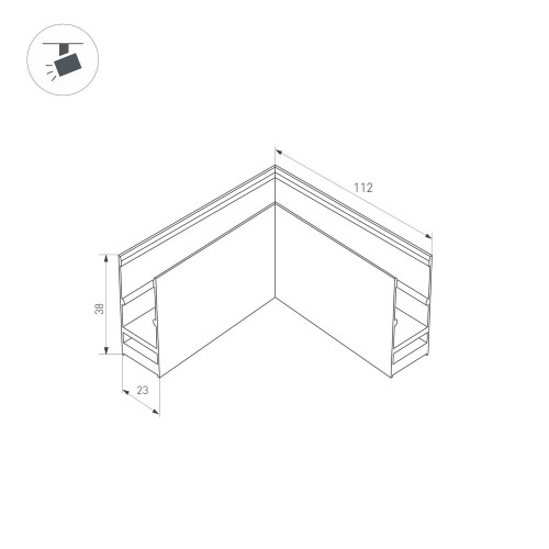 Угловой прямой коннектор для трека MAG-TRACK Arlight Mag-25 033247