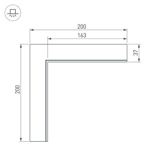 Угол Arlight 030103