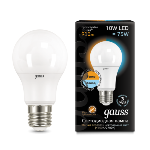 Светодиодные лампочки Gauss 102502110-T (E27)  (10Вт)  (2700K) 