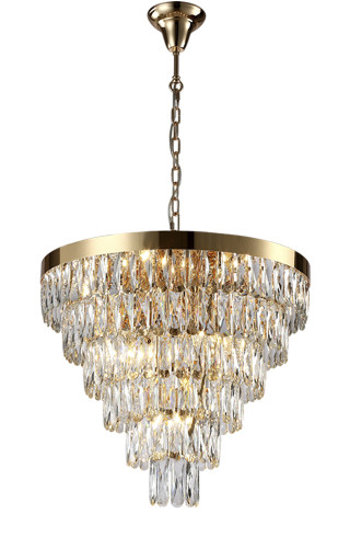 Подвесная люстра Crystal Lux Abigail ABIGAIL SP-PL15 D620 GOLD/TRANSPARENT