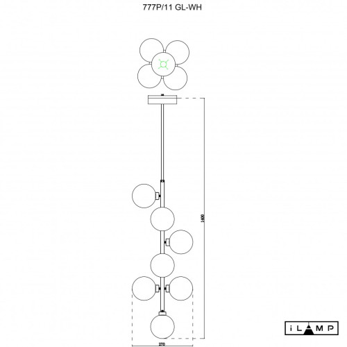 Люстра подвесная Golden iLamp 777P/11 GL-WH