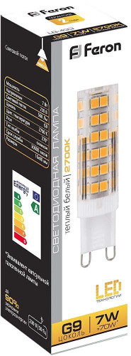 Светодиодные лампочки Feron 25766 (G9)  (7Вт)  (2700K) 