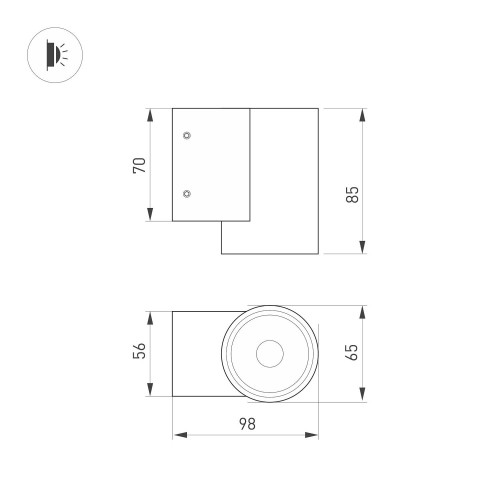 Уличный настенный светильник Arlight Ray 038153(1)