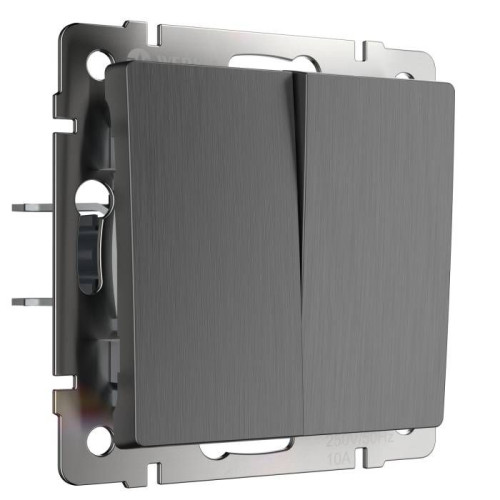 Выключатель Werkel W1120004/ Выключатель двухклавишный (графит рифленый)