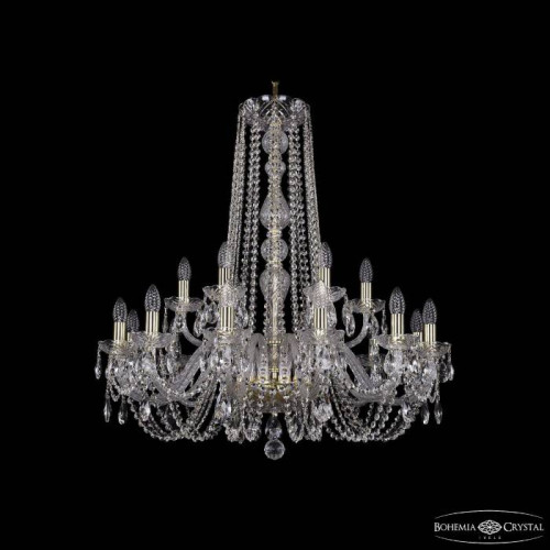 Подвесная хрустальная люстра 1402 Bohemia 1402/12+6/300/h-90 G