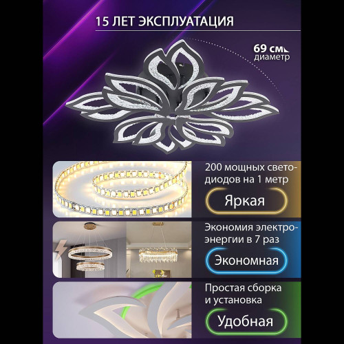 Потолочная люстра Natali Kovaltseva Fortuna LED LAMPS 81107/7C