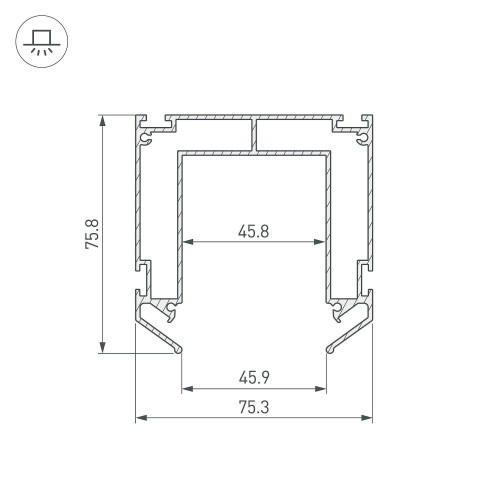 Профиль для шинопровода Arlight MAG-45 032752(2)