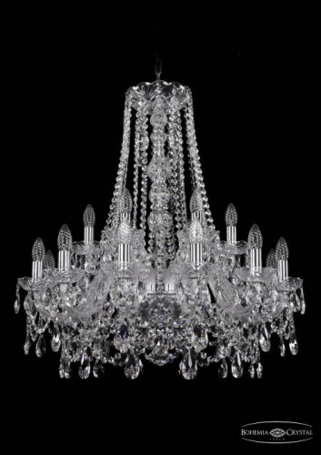 Подвесная хрустальная люстра 1411 Bohemia 1411/12+6/240/h-80 Ni