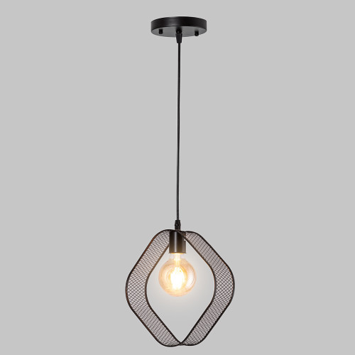 Люстра подвесная, 1*Е27, черный, форма квадрат MD.5575-1-P-BK-VB