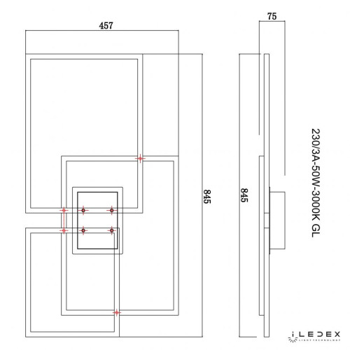 Потолочная люстра ILedex Grace 230/3A-50W-3000K GL
