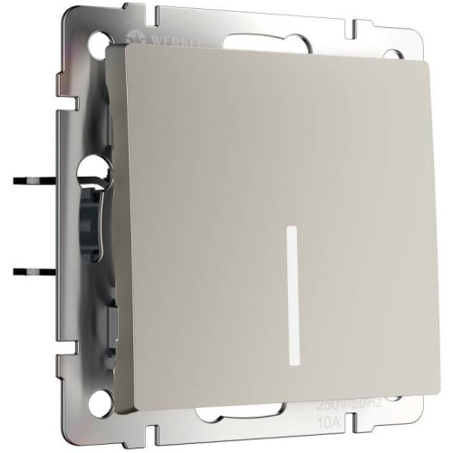 Выключатель Werkel W1210104/ Выключатель одноклавишный с подсветкой (дымчатый)