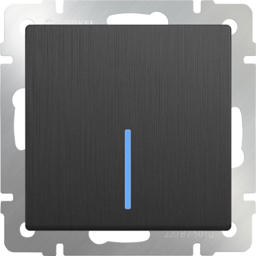 Выключатель Werkel W1112104/ Выключатель одноклавишный проходной с подсветкой (графит рифленый)