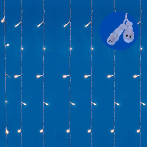 Занавес светодиодный с эффектом мерцания, 3х2м Uniel ULD-C2030-240/TTK WARMWHITE-WHITE IP44