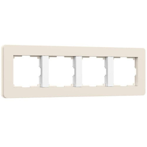 Рамка Werkel Split айвори/белый, soft-touch W0043066/ Рамка на 4 поста Split (айвори/белый, soft-touch)