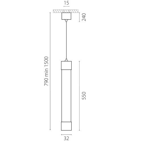 Комплект вертикального крепежа одиночный Pfofiled к профилю 4428хх (D28) с PVC трубкой Lightstar Profiled 442892