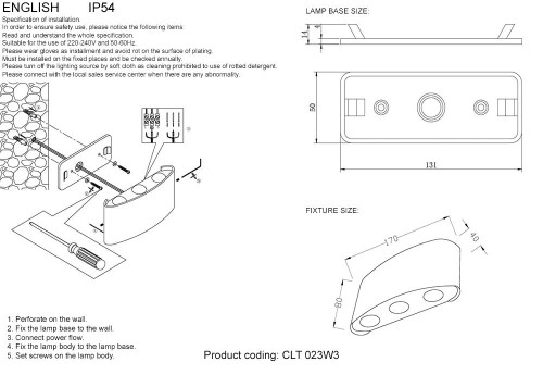 Настенный светодиодный светильник Crystal Lux Clt 023 CLT 023W3 WH