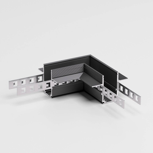 Коннектор для шинопровода Elektrostandard Slim Magnetic Slim Magnetic Коннектор угловой для встраиваемого шинопровода под ГКЛ 12,5мм (черный) 85212/00