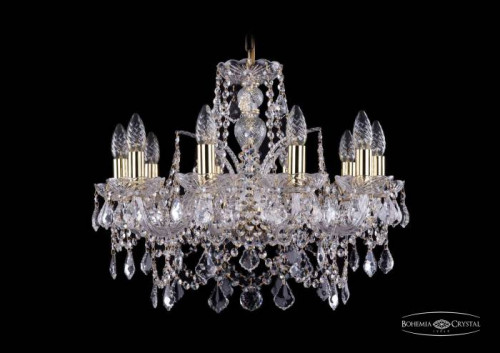Подвесная хрустальная люстра 1411 Bohemia 1411/10/195 G Leafs