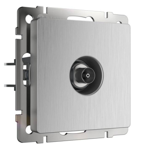 Розетка Werkel W1183009/ ТВ-розетка оконечная (cеребряный рифленый)