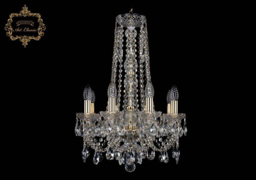 Подвесная хрустальная люстра 11.21 Art Classic 11.21.8.141.h-62.Gd.Sp