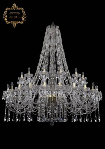 Подвесная хрустальная люстра 11.12 Art Classic 11.12.24+12.530.h-164.Gd.Sp