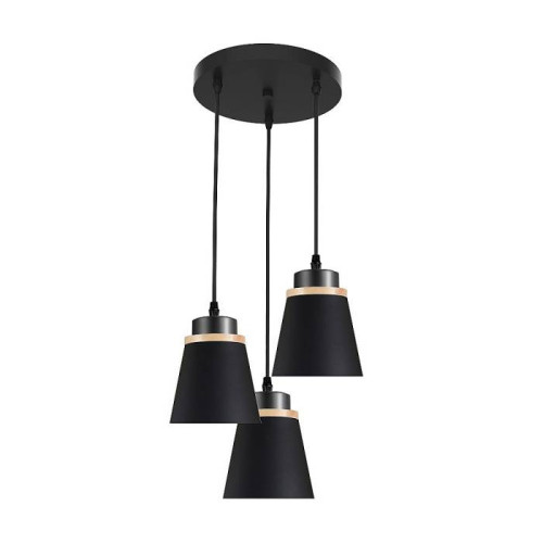 Светильник подвесной ЭкономСвет 30136 30136/3BK BK+WD