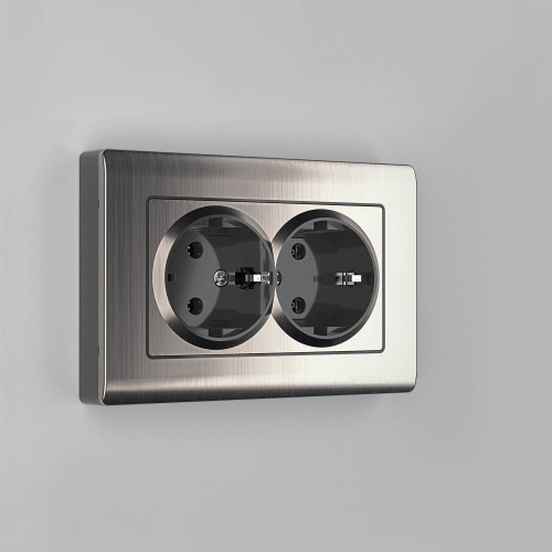 Рамка Werkel W0081602/ Рамка для двойной розетки Metallic (глянцевый никель)