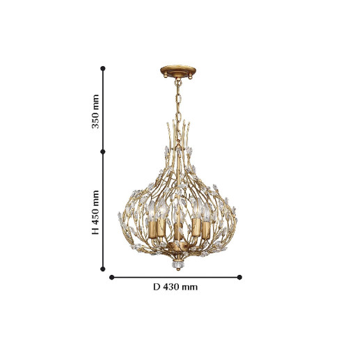 Подвесная хрустальная люстра Batun Favourite 2020-5P