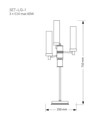 Настольная лампа Kutek Seti SET-LG-1(Z)