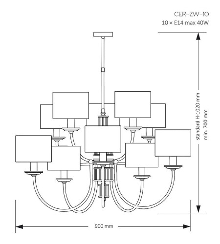 Люстра на штанге Kutek Cero CER-ZW-10(ZM)