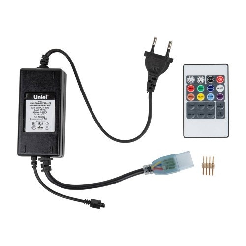 Контроллер с пультом ДУ для управления светодиодными многоцветными RGB лентами ULS-5050 сетевого напряжения 220В Uniel ULC-N20-RGB BLACK