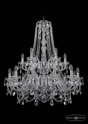 Подвесная хрустальная люстра 1411 Bohemia 1411/12+6/300/h-93/2d Ni