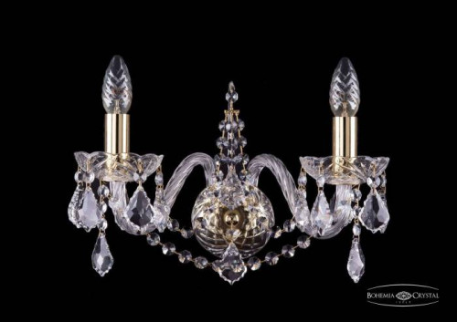 Настенное бра Bohemia 1411 1411B/2/160/G/Leafs