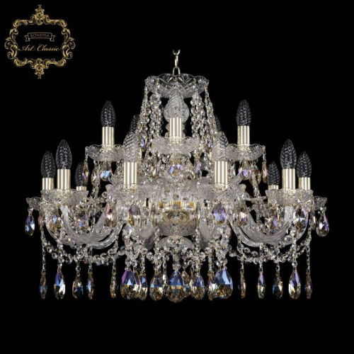 Подвесная хрустальная люстра 11.12 Art Classic 11.12.10+5.240.Gd.Sp.K801