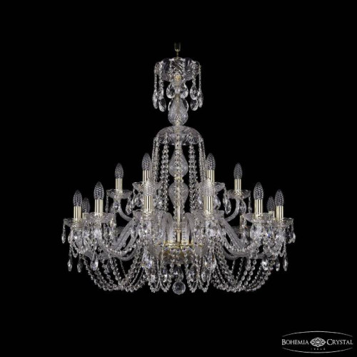 Подвесная хрустальная люстра 1402 Bohemia 1402/12+6/300/XL-90 G