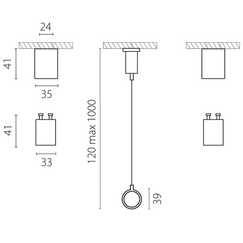 Комплект вертикального крепежа двойной к силикон профилю 4428хх (D28) Lightstar Profiled 442891